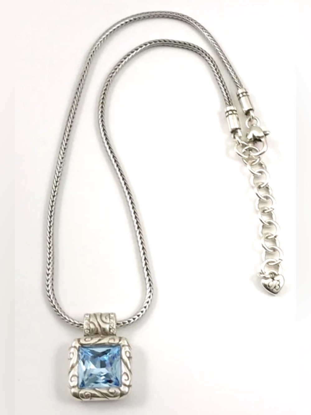 💎BRIGHTON VINTAGE ‘Regina’ Blue/Silver Swarovski Crystal Necklace RARE/RETIRED 💎